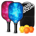 Mayboom Pickleball Paddles Set of 2 or 4, USAPA Approved Pickleball Set with 4 Pickleball Balls and Pickleball Bag, Fiberglass Pickle Ball Rackets 2 Pack for Beginner
