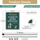 2 Pack 10 x 12" Clean Up After Your Dog Signs with Metal Stakes, Reflective Aluminum Please Pick Up After Your Dog Sign for Yard, No Pooping Dogs Signage, Rust Free UV Protection Weatherproof