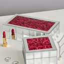 Jewelry Box For Girls Women, Eternal Rose Jewelry Organizer Box, Glass Vintage Rose Jewelry Holder For Earring, Ring, Necklace, Bracelets, Christmas Mother'S Day Valentine Jewelry Gift Box (small)