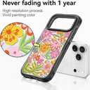 for iPhone 17 Pro Max Case Cute - Military-Grade 20 ft Drop Protection Shockproof Phone Case - Funny Passion Flower Design (6.9") Black