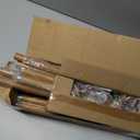 2 Pack Wood Curtain Rods for Windows 48 to 84 Inch,1'' Diameter Drapery Rods with Imitation Wood Grain Leaf Pattern Finials,Boho Adjustable Heavy Duty Curtain Rods Set,36-88'',Color:Natural Wood