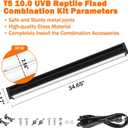 T5 10.0 UVB Reptile Light Fixture, 39W 34" T5 UVA/UVB Fluorescent Tube Bulb for Bearded Dragon, Tortoise, Leopard Gecko, Desert Lizards