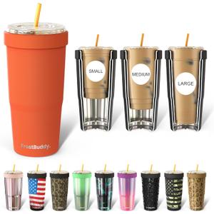 Frost Buddy Togo Buddy | 30 oz Stainless Steel Vacuum Insulated Tumbler | To Go Coffee Cup  Reusable, Iced Coffee Cups, Travel Mug, Thermal Cup for Hot & Cold Drinks, Dunkin Cup (Orange)