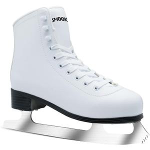 Figure Skates for Women and Men Classic Ice Skates Indoor Outdoor Lace-Up Fun Ice Skate Shoes for Kids Adult (41-Women's 9/ Men's 7.5, White)