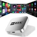 Al Box Wireless Carplay Adapter Supports iPhone & Android Auto 2026 Fast Car Video Box Plug and Play for Netflix/YouTube Screen Mirroring for Cars Over 2016