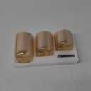 Homemory Glass Flameless Candles, Battery Operated Plliar Candles Realistic Flickering, LED Electric Light with Remote and Timer for Home, Christmas Decoration, Gold, Set of 3 (D4"xH4"5"6")