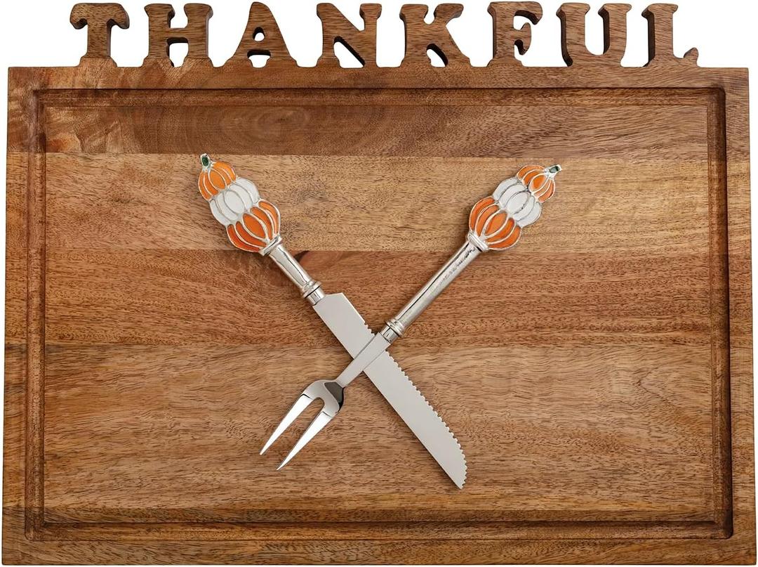 Mud Pie Thanksgiving Thankful Carving Board Set
