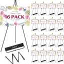 ESRICH 63" Display Easel Stand for Wedding Sign, Portable Foldable Metal Easel, Lightweight Metal Easels for Signs Wedding Logos,Arts, Painting, Adjustable Floor Easels with Storage Bag (16Pack)