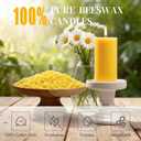 Beeswax Pillar Candles 4 Packs,100% Bees Wax Candles for Home-140 Hours Long Burning for Emergency, Natural Beeswax Candle Bulk for Relax, Pure,Smokeless & Dripless