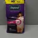 Depend Night Defense Adult Diapers, Incontinence & Postpartum Bladder Leak Underwear for Women, Disposable, Overnight, Medium, Blush, 24 Count