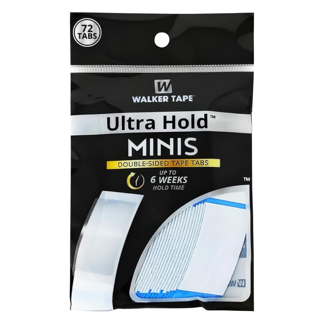 Ultra Hold Mini Tabs - Durable Double Sided Hair Wig Tape - Long Lasting Water & Heat Resistant - 72 Tabs per Pack