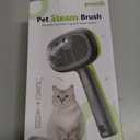 Pecute Cat Steam Brush, Self-Cleaning Steam Cat Brush with 2 Water Spray Modes, Large Capacity Tank, Steaming Renu Dog Brush for Shedding Massaging Grooming, Cool Mist Only (Green)