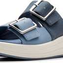 Clarks Women's Drift Buckle Slide Sandal, Denim Combi, Size 9