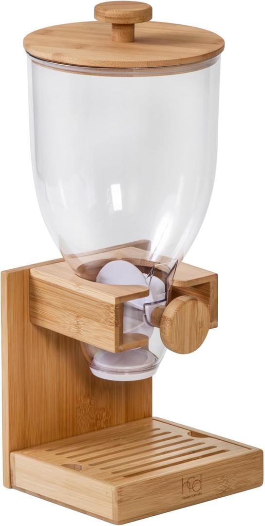 Honey-Can-Do Bamboo Cereal Dispenser, Food Storage Container for Pantry, Kitchen Counter, Organization and Storage KCH-09867 Natural