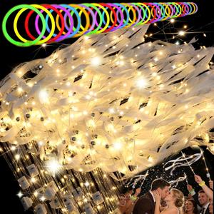 144PCS Wedding Wands Kit, 72 LED Light Up Wands & 72 Glow Sticks, 3 Modes