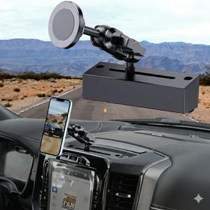 Metal Magnetic Phone Mount for 2019+ RAM 1500/2500/3500 & 2019+ TXR, OEM Holes Screws Install Super Stable for Off Road Bumpy Road Dodge 1500 Phone Holder Cool Ram Accessory