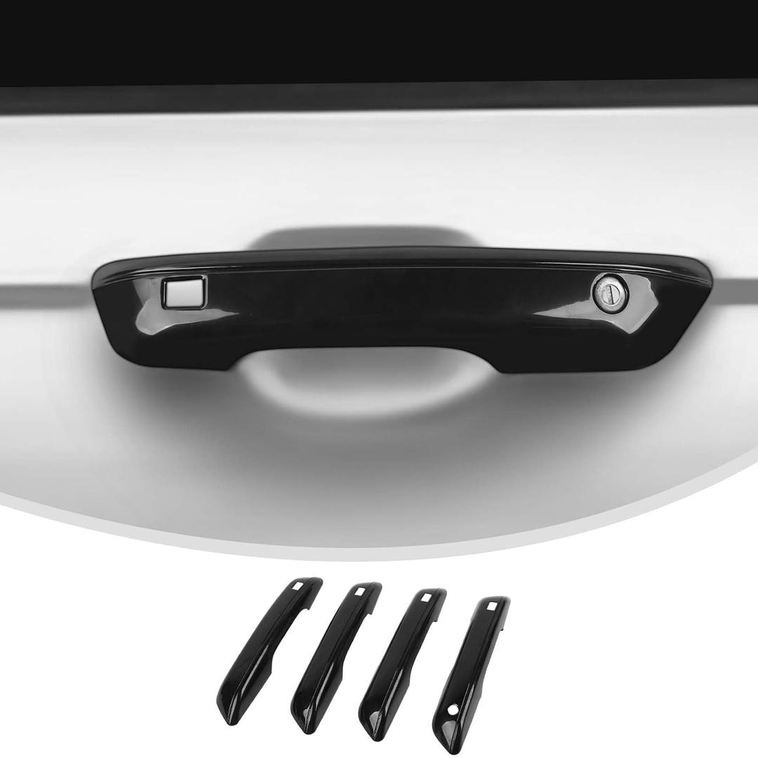 Linskip Door Handle Covers Compatible with 2021-2026 Jeep Grand Cherokee L 4XE & 2022-2026 Grand Cherokee, Door Handle Kit Set for Jeep Grand Cherokee Exterior Accessories, for Keyless Entry(Black)