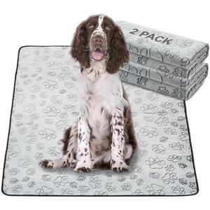 Qeils Reusable Puppy Pads, 2 Pack Washable Pee Pads for Dogs, Non Slip Wee Wee pad, Absorbent and Leakproof Training Mats for Potty, Crate, Playpen, Bed, Sofa, 48"x 30"