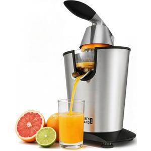 LEBENLANG Stainless Steel Electric Orange Juicer 600W I Incl. Stainless Steel Cone & BPA-Free | Electric Juicer Citrus Press Fruit Press I High Juice Yield for Oranges & Lemons