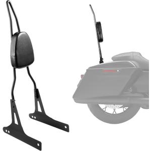 VEVOR Motorcycle Backrest Sissy Bar, Compatible With Harley-Davidson Dyna Street Glide Road Glide Road King, 29 inch Height Detachable Passenger Backrest, For Motorcycles, Black