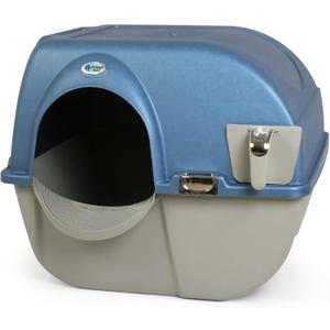 Omega Paw Premium Roll 'n Clean Litter Box Large,Cat, Peral Blue (PR-RA20-1)