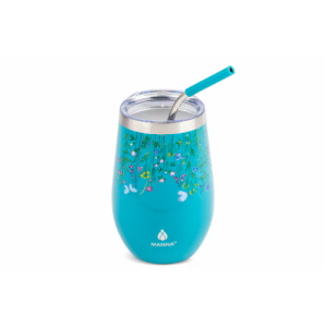 Manna Wine Tumbler Stainless Steel + Straw With Silicone Tip 17oz