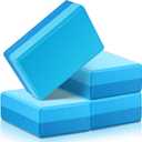 Liliful 4 Pcs Yoga Blocks Bulk EVA Foam Exercise Yoga Brick Soft Non Slip Surface Foam Blocks High Density Yoga Blocks to Improve Strength, Balance Lightweight Yoga Brick 9''x6''x3''(Blue)