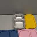 3 Pack Stainless Steel Snack Containers with Silicone Lids, Meal Prep Containers, Reusable 2 Compartment Food Storage Containers, Stainless Steel Box for Lunch, Office, Travel