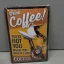 LANOLU Vintage Coffee Sign - DRINK COFFEE MONKEY, Funny Kitchen Signs, Metal Decor 12x8
