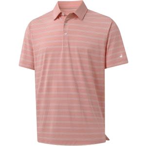 Rouen Polo Shirts for Men Dry Fit Performance Heather Stripe Golf Polo Moisture Wicking Lightweight Breathable Golf Shirts (XXL)