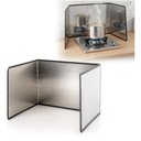 SHENLIU 3 Sided Splatter Guard, Anti Splatter Shield Stainless Steel Oil Splatters Guard for Stove Top, Foldable Grease Splatters Screen, Nonstick Oil Stove Heat Insulation Board for Cooking