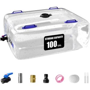 Water Storage Bladder, 25/50/100 Gallon Portable Water Tank, Collapsible Water Storage Containers with Spigot, Large Capacity Water Bag for Emergency Water