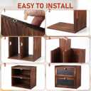 PRETYZOOM Double Layer Wooden Bread Box with Magnetic Closure and Ventilated Front Window Rustic Kitchen Countertop Storage Organizer 14.37X13.38X9.44In Bread Keeper Container