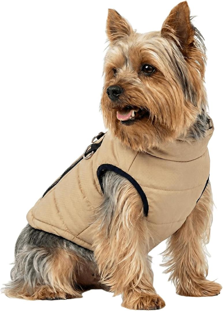 Dog Coats Warm Winter Dogs Jacket Pet Jackets Puppy Cold Weather Coat Pet Clothes for Small Dogs, Khaki, Small (Small (3.3-5.5lb))