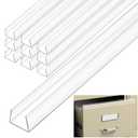 Chunful 6 Pack 3/4'' 36 Inch Cabinet Door Protector Clear Plastic U Channel Edge Guard Trim Edge Guard PVC for Furniture Decorative Protection