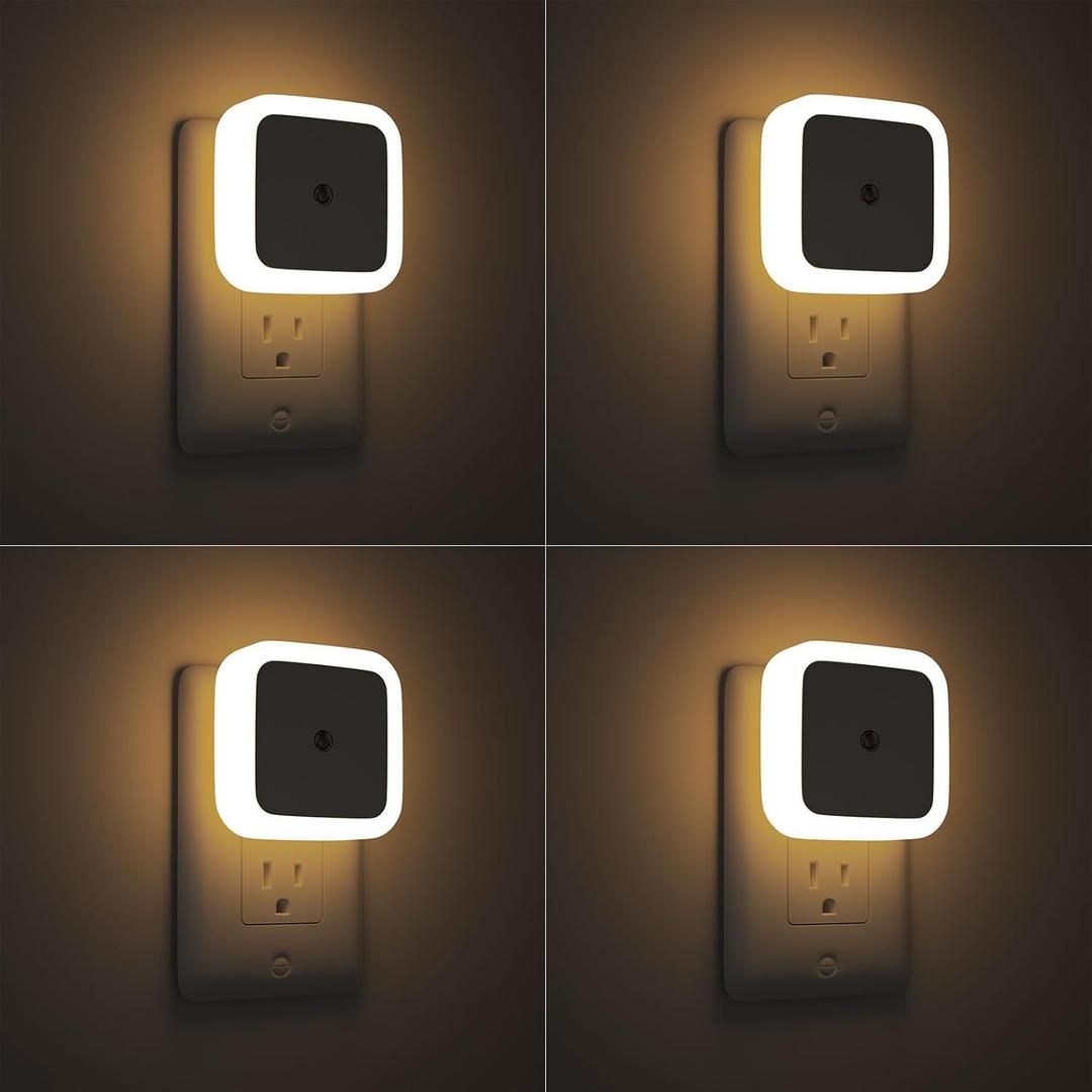 Sujeet Night Light, Night Lights Plug into Wall 4-Pack, Nightlight Plug in Night Lights, Dusk to Dawn Night Lamp Led Night Light for Bedroom, Bathroom, Hallway Warm White