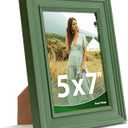 5x7 Picture Frame, High Definition Glass for 5 x 7 Photo Frame, Vintage Picture Frames 5x7 Rustic Distressed Pattern, Wall and Tabletop Display, Teal Green 1Pack