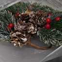 FRAMICS 12 Pieces Christmas Napkin Rings, Snowy Pine Cone Napkin Ring with Red Berry, Berry Napkin Holder Buckle for for Christmas Wedding Dinner Table Gathering Decor (Set of 12)