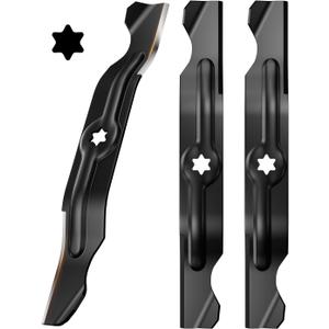 942-04053C 50" Lawn Mower Blades with 6 Point Star Shape, Mulching Blades Compatible with MTD Cub Cadet Troy Bilt 50 inch Deck Zero Turn Riding Mower, Replaces Number 742-04056, 942-04056, 3 Pcs