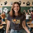 Halloween Shirts for Women Hocus Focus T-Shirt Halloween Pumpkin Tee Tops (XXL)