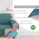 U-NICE HOME Loveseat Sofa Cover Reversible Couch Cover for Dogs with Elastic Straps Water Resistant Furniture Protector for Pets Couch Cover for 2 Cushion Couch (Loveseat, Blue/Beige)