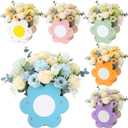 Cinnvoice 6 Pcs Wooden Centerpieces Flower Boxes Rustic Farmhouse Tabletop Decor for Baby Shower Bridal Shower Wedding Home Shelf Display Summer Holiday Party Favor Boxes(Daisy)