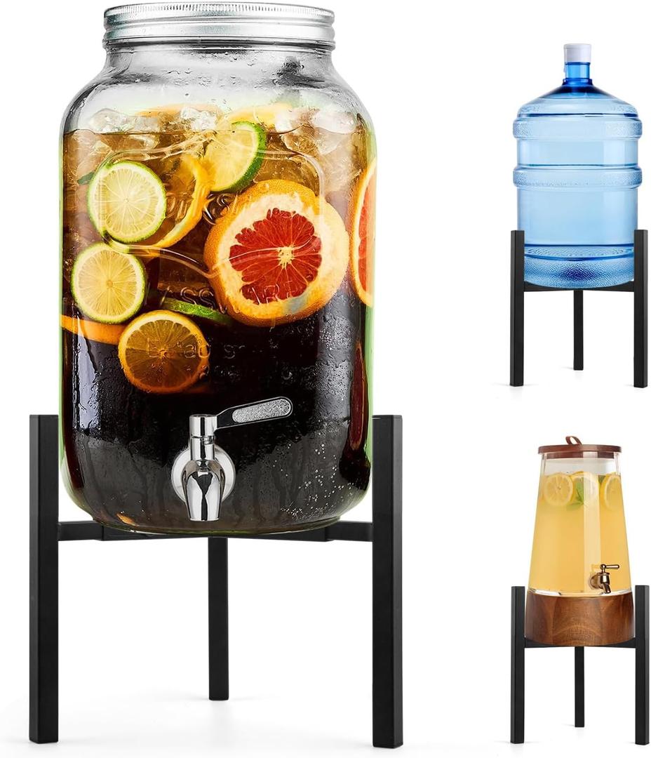 Beverage Water Jug Stand Adjustable 7-12.6 IN - Drink Dispenser Stand Only, Fit 3-5 Gallon Water Jug Holder Container - Portable Drink Stand