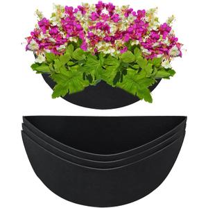 3PCS 16 Inch Half Round Planter Liners Fabric Plant Liners Half Circle Flower Basket Liners Replacement Felt Liner Coconut Liners Alternative for Wall Hanging Basket Planter