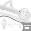 Niviy Curtain Rods for Windows 32 to 60 Inch, White Curtain Rods Set With 3 Brackets, Modern Decorative Drapery Rods, Heavy Duty Drapery Rods With White