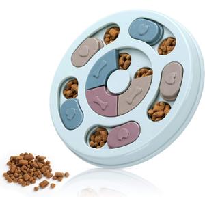 DR CATCH Dog Puzzle,Dogs Food Toys for IQ Training & Mental Enrichment,Dog Treat Puzzle(Blue) (L9.44" * W9.44" * H1.14")