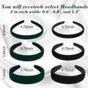 DiyJibb Velvet Headbands for Women and Teens, 6PCS Non-Slip Padded Hairbands with 3 Width Options (0.6", 0.8", 1.2"), Soft Comfortable Hair Accessories for Daily Wear, Makeup, Sports, and Gifts