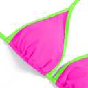 Tempt Me Women Plus Size Triangle Bikini Sets String Two Piece Halter Swimsuits with Tie Side Bottom (L)