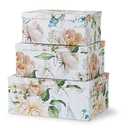 Soul & Lane Decorative Cardboard Storage Boxes with Lids for Home Decor and Organization, Set of 3 Large Keepsake Boxes for Memories & Gifts, Nesting Floral Photo Storage Containers, Floral Revival