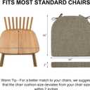 Wellsin Chair Cushions for Dining Chairs 4 Pack - Kitchen Chair Cushions with Ties and Non-Slip Backing - Dining Chair Pads 16"X16"X2", Khaki